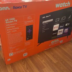 onn. 65” Class 4K UHD (2160P) LED Roku Smart TV HDR (100012587) 
