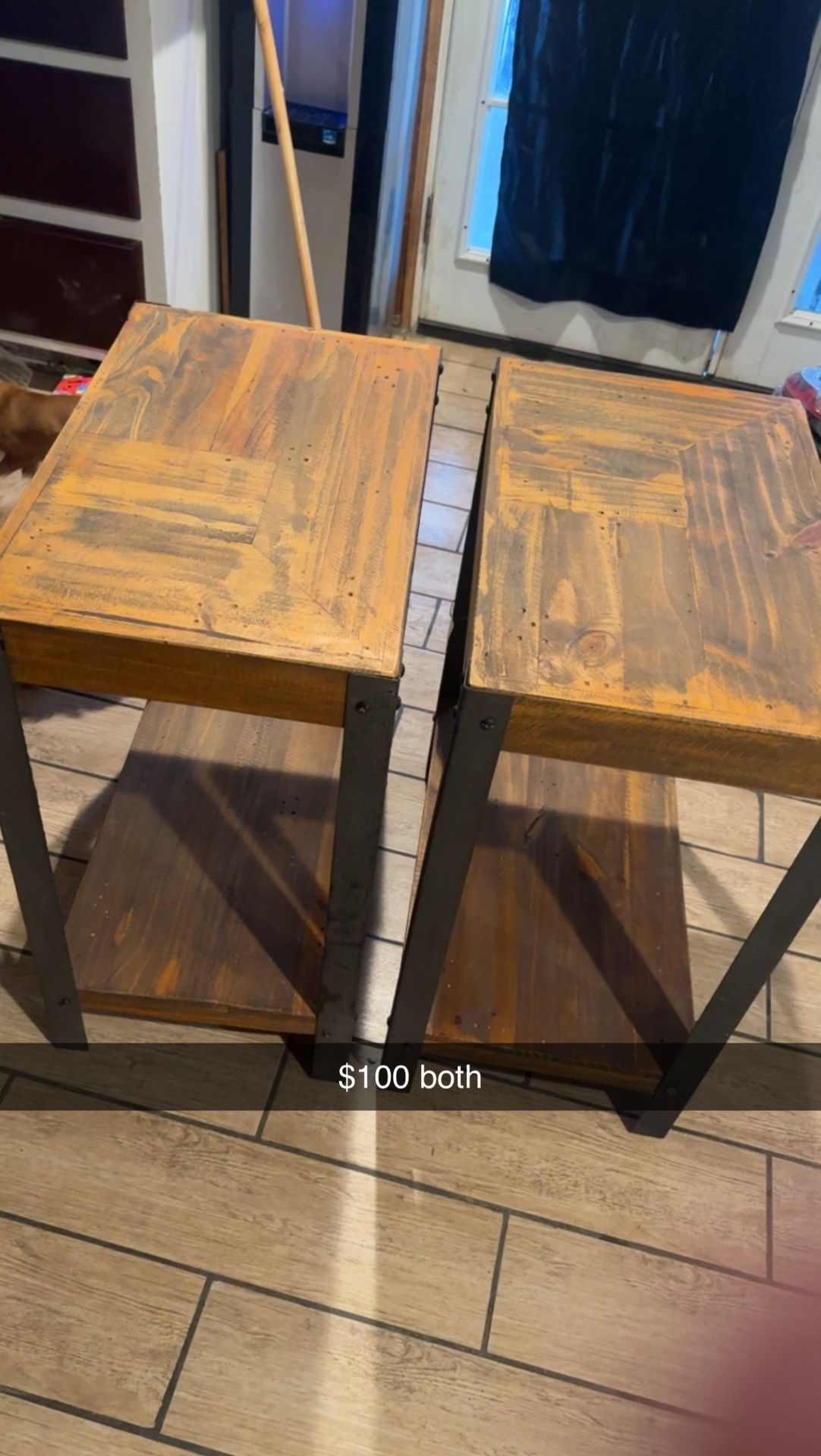 Two. End tables.