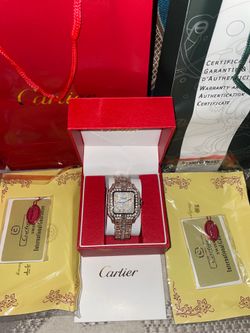 Iced out rose gold Cartier