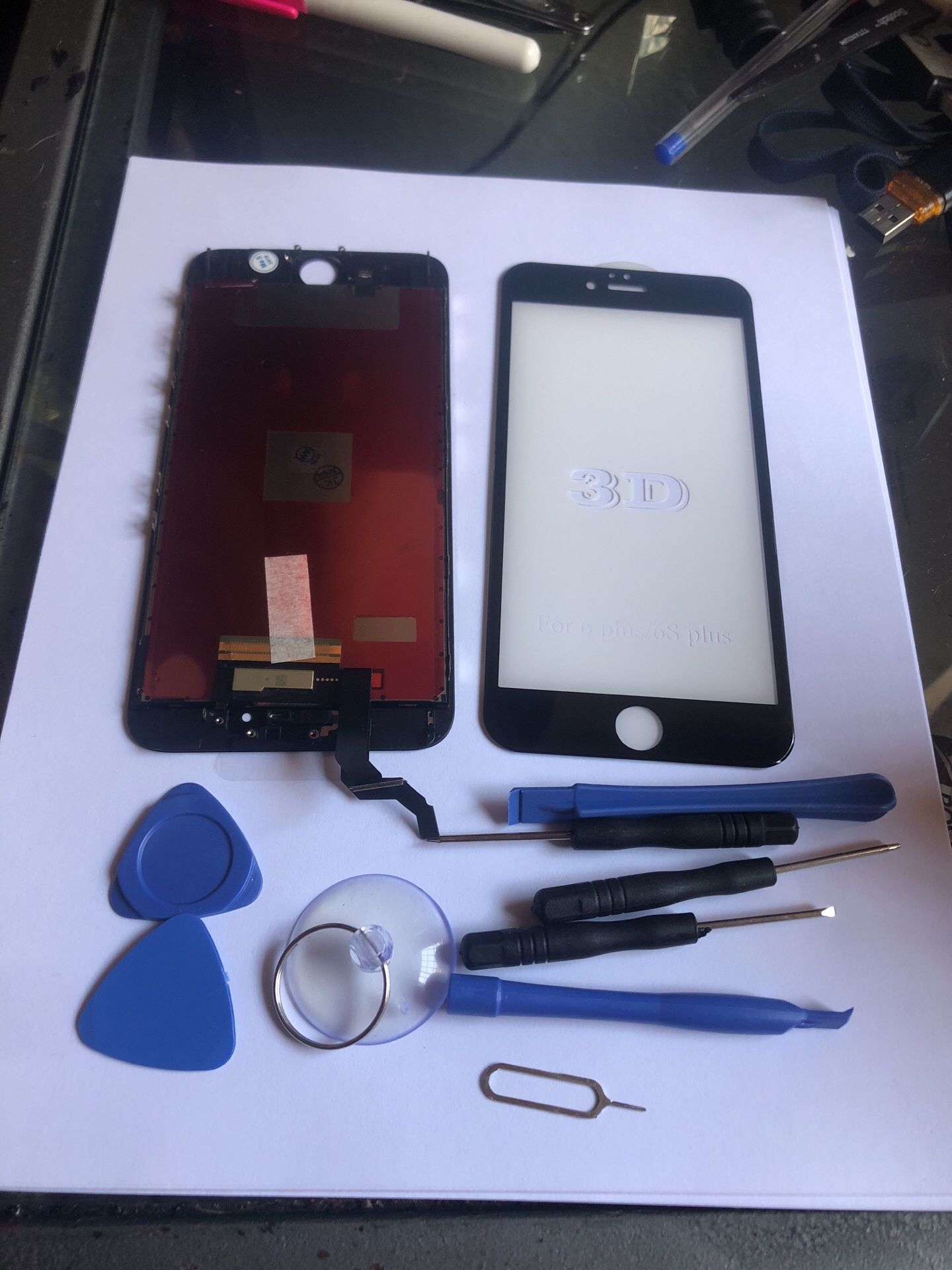 IPHONE 6S PLUS LCD/DIGITIZER SCREEN W/TOOLS/TEMPER