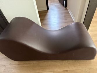 Brown Faux Leather Yoga Chaise Lounge