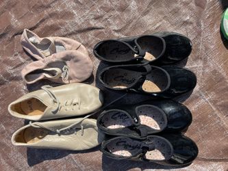 Girls Tap, Ballet, & Jazz Shoes Size 8/9 and Leotards 4/5 & 6/7