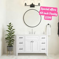 48" Single-Sink Bathroom Vanity Cabinet (No Top Included),90048S-WH 12.101