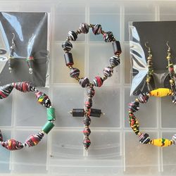 🔥 Handmade Paper Bead Jewelry Set + 12 Bonus Rasta Earrings – Only $10! 🔥