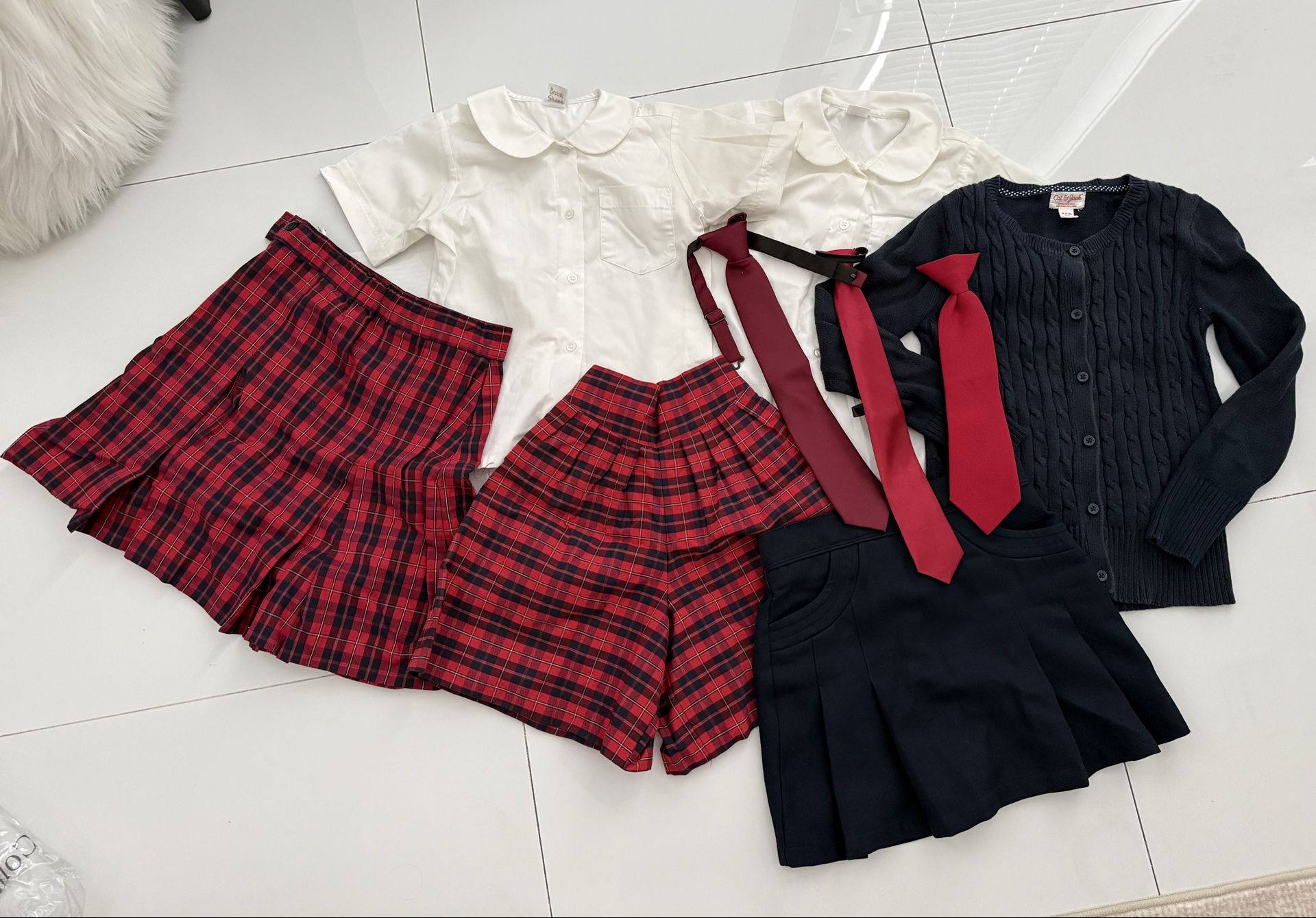 Girls Clothes sweater tie skort skirt shirt 7 8 School Uniform