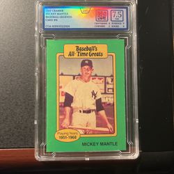 Mickey Mantle 1980 All Time Greats Card, Graded