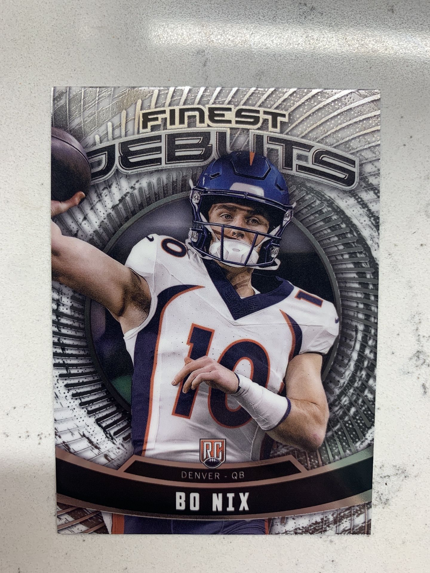Bo Nix RC - 2024 Topps Finest Debuts Insert #6 - Denver Broncos