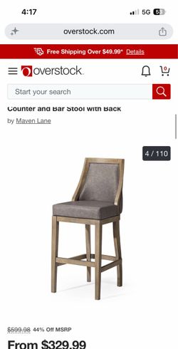 Maven Lane Vienna Upholstered Swivel Counter and Bar Stool with Back