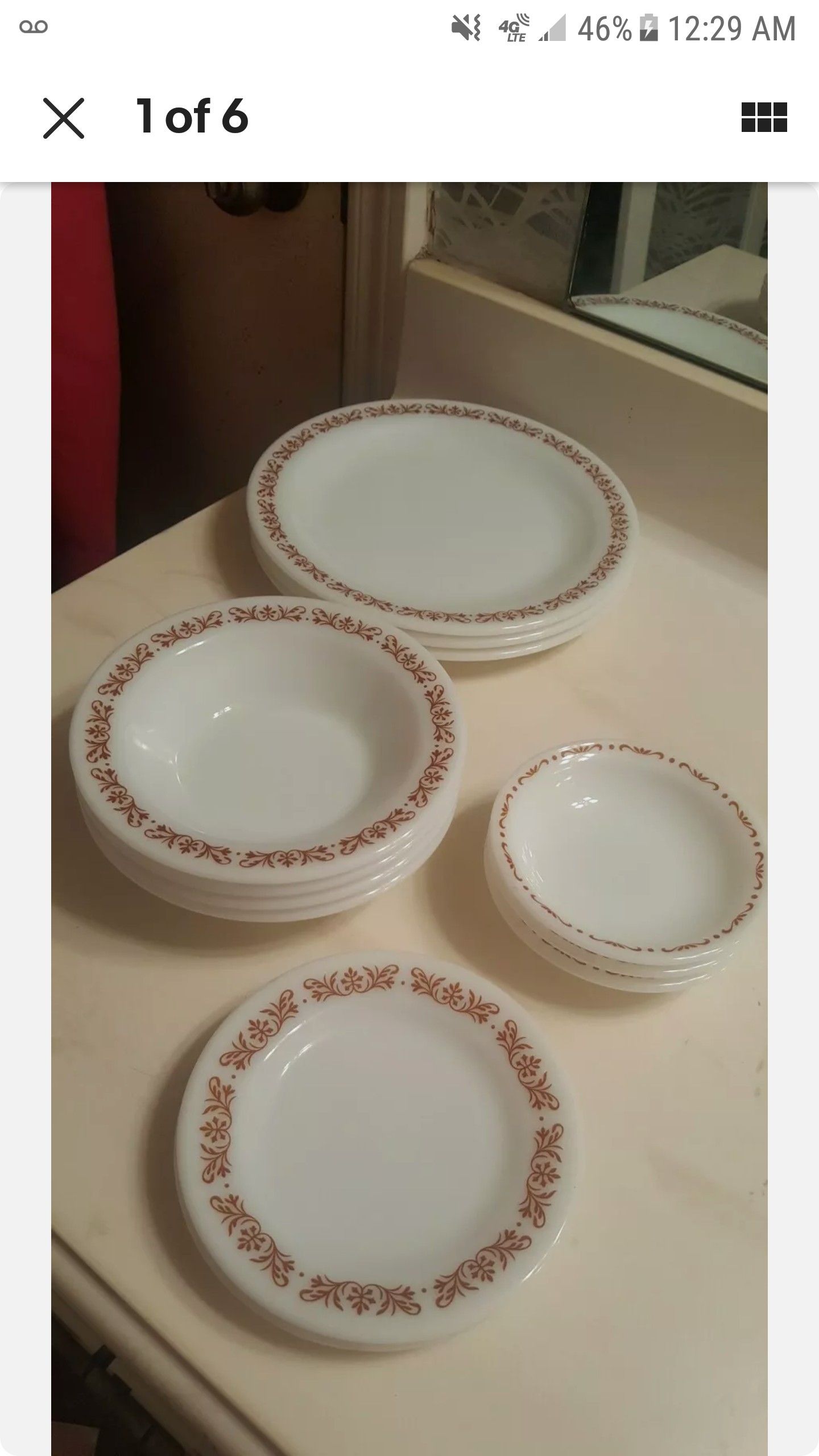 Lot of 12 items - Pyrex by CORNING Tableware Bowls & Plates COPPER FILIGREE