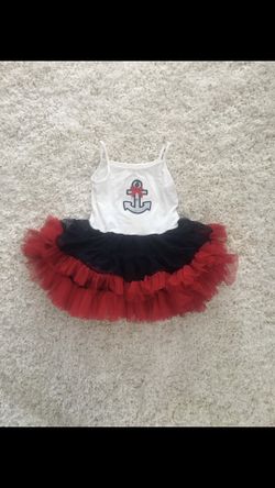 Baby girl Red White and Blue tutu dress - 12 months