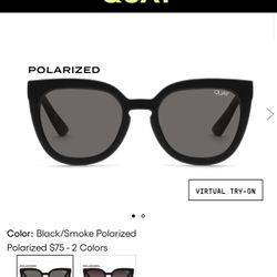 Quay Noosa Polarized Sunglasses Cat Eye Black