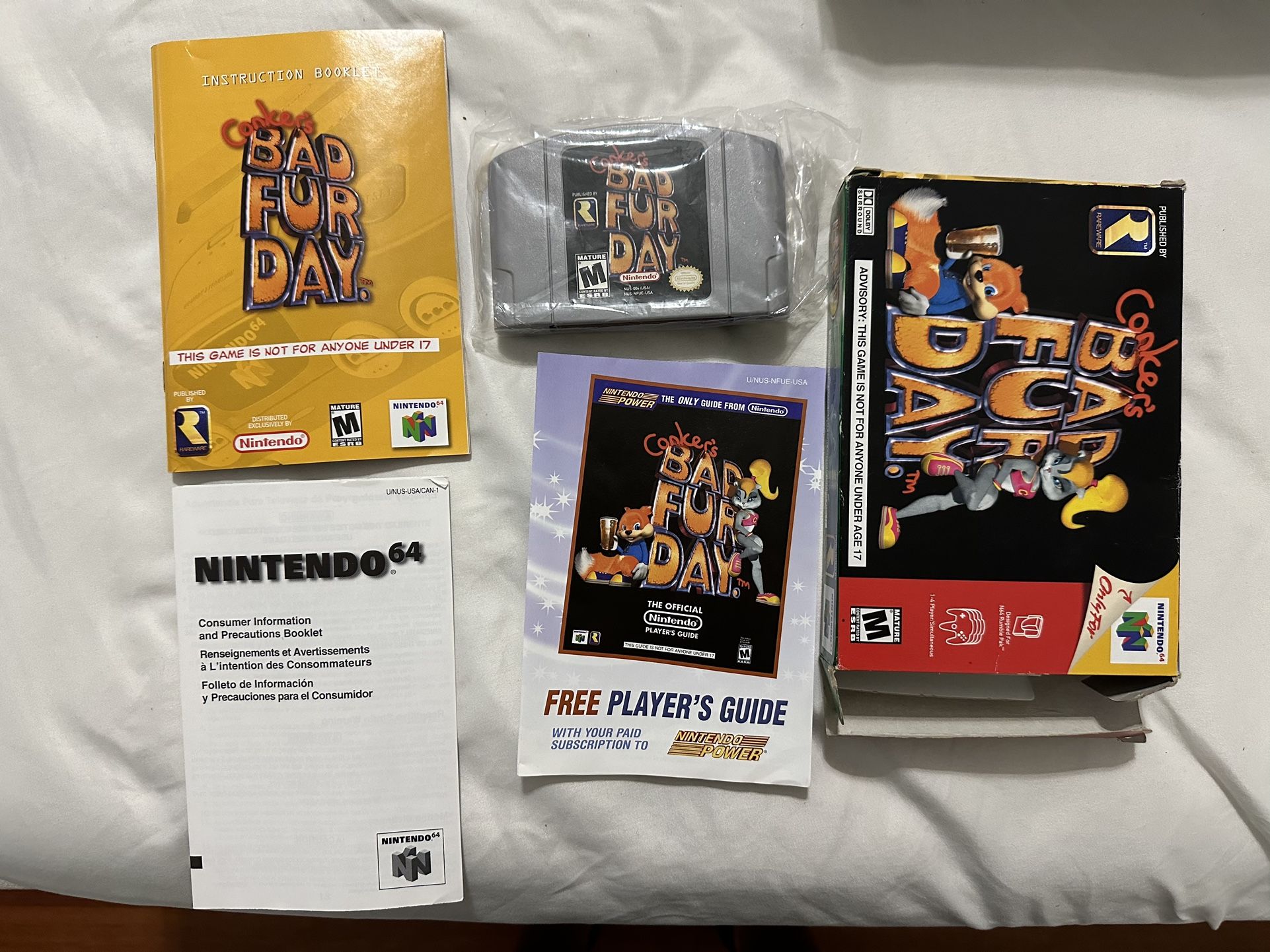 Conkers Bad Fur Day N64 CIB Excellent Condition