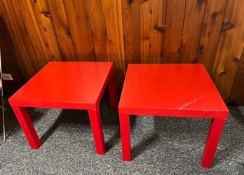Two red tables