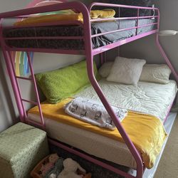 Twin Over Full Bunk Bed— Barbie Pink!