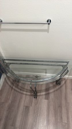 Elegant Half-Moon Glass Console Table