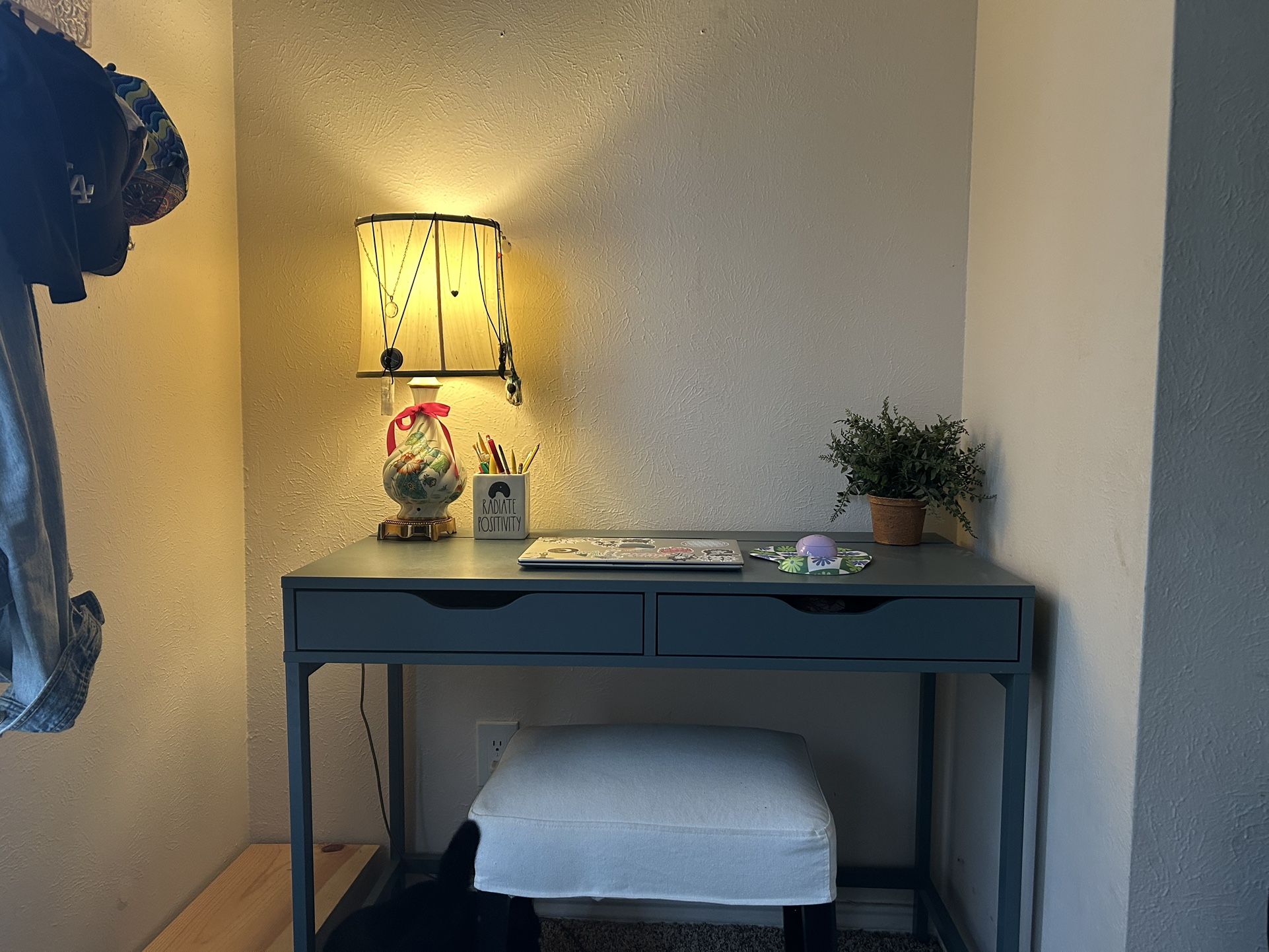 Turquoise Grey IKEA Desk 