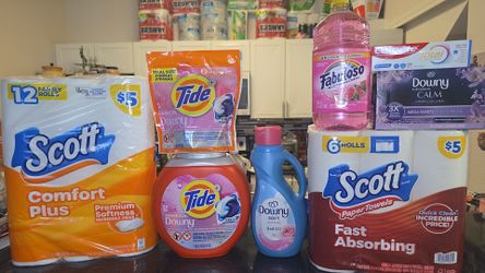 🧺 Laundry & Household Bundle – Tide, Downy, Scott, Fabuloso 🧺