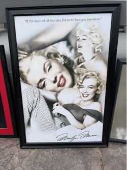 Marilyn Monroe - Rules Quote Print (27 inch x 40 inch) with Contemporary Poster Framed