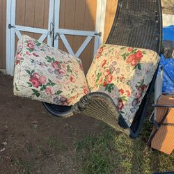Two Beautiful, Nice Colors  Outside Cushions , Very Strong ( One Has A Little Rip On Top) Both For $15 (NO SHIPPING)