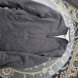 Men Orvis Quarter Zipup Sweater Sherpa Lined Size Medium