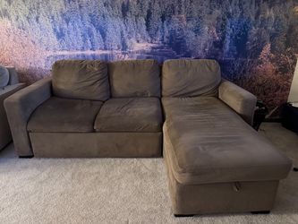 Brown Microfiber Sectional Sofa with Chaise