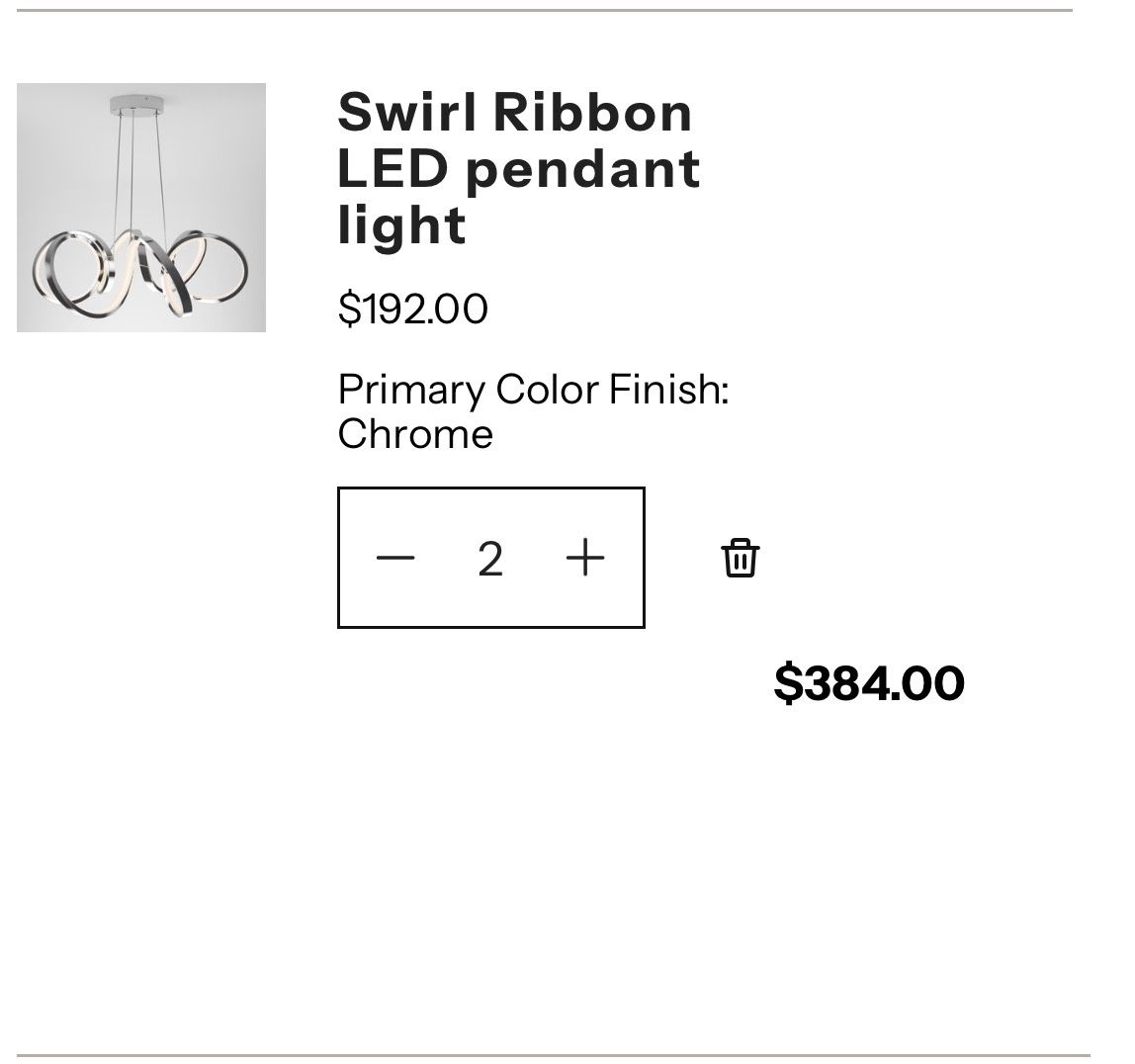 Artika swirl ribbon led light 2 Lamps