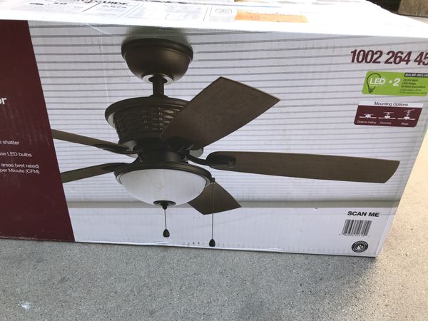 48 Inch Indoor Outdoor Ceiling Fan Led Quiet Motor Technology For