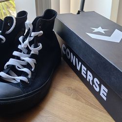 Converse High Top Shoes Black On Black