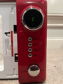 Retro Microwave Oven, 1000W Countertop Microwave Oven with Digital Clock, Red