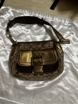 Vintage Coach Gold Leather Purse