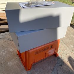 Grey Wood Floating Drawer Shelves (x2)