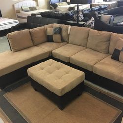 L-sectional with ottoman brand new in boxes!
