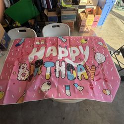 Girl Happy Birthday Bluey Back Drop 