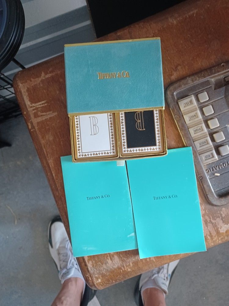 Vintage Tiffany Playing Cards With 4 Playing Pads