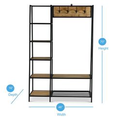 ☀️ Stylish & Functional Hall Tree - Shoe Rack, Shelving, Coat Tree