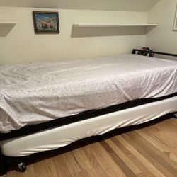 Twin Bed - Metal and Wood - Bunk Bed Alternative 