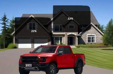 Removable Rear Window Sun Shade Tint 33% UV Protection Ford F-150 2018-2025