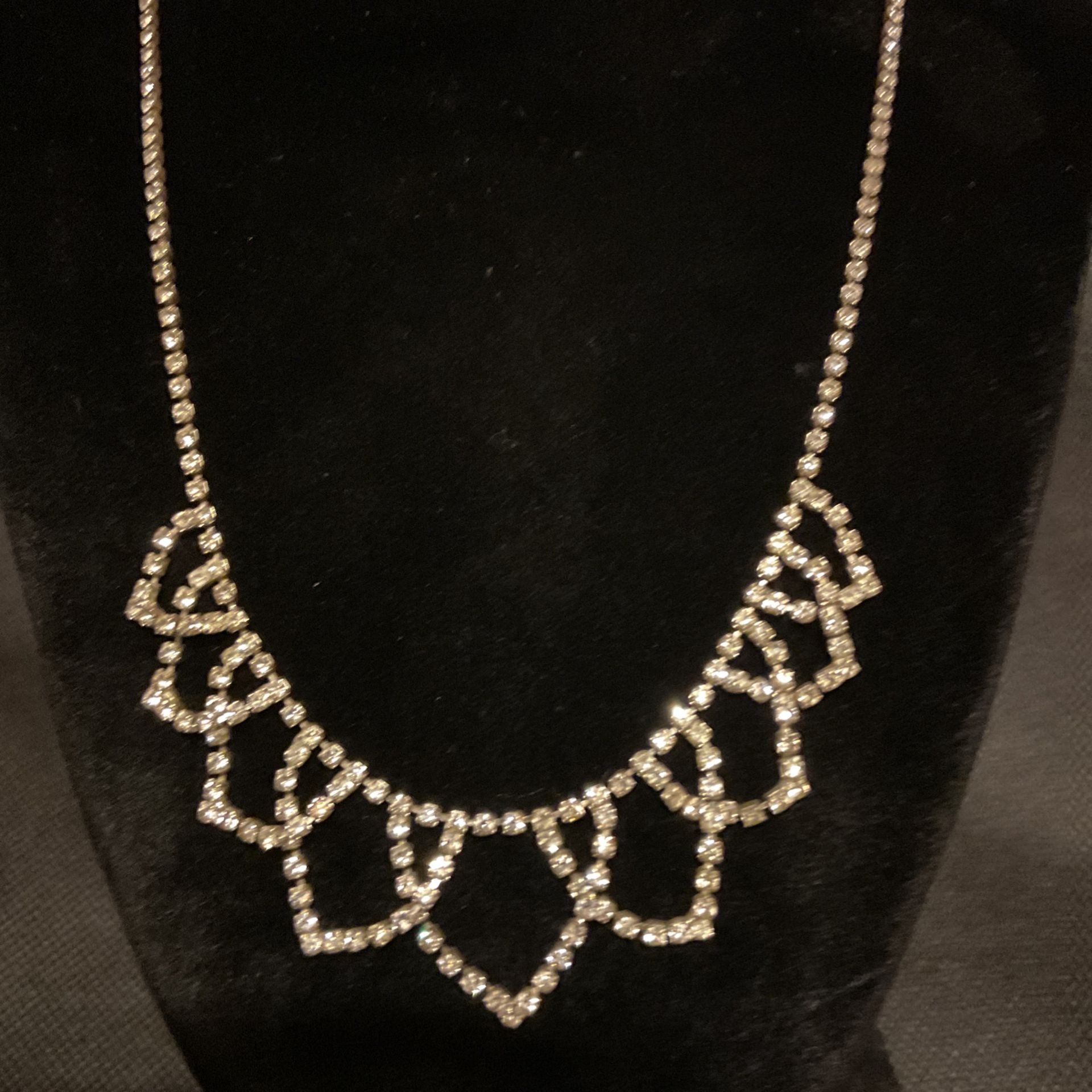 18”rhinestone Necklace,By Claire’s 