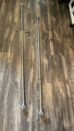 Silver curtain rods two