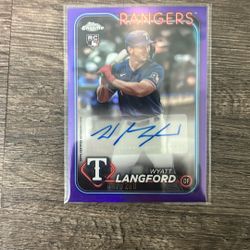 Wyatt Langford 2024 Topps Chrome Update #AC-WL Autographs - Purple Refractor