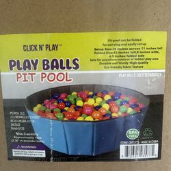 Click N' Play Ball Pit for Toddlers and Kids, Holds over 400 Balls, Soft, Foldable 
