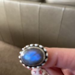 Beautiful Oval Labradorite Ring