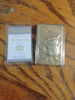 Pikachu Pokémon Burger King 1999 23K Gold Card