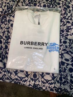 Burberry London England White T-Shirt Size S