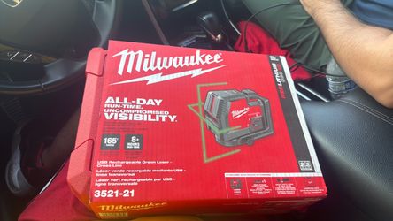 Milwaukee usb rechargeable green laser cross line