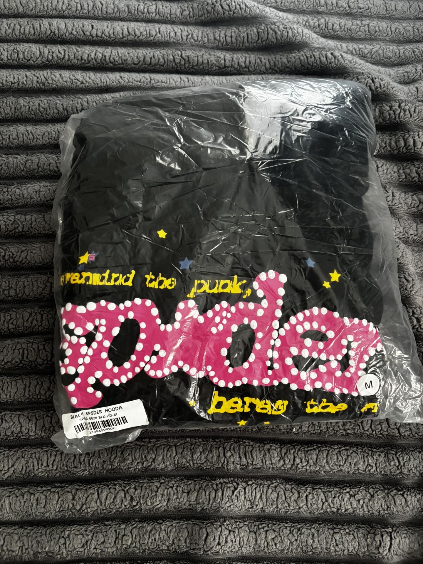 New Sp5der P*NK V2 Black Hoodie Medium