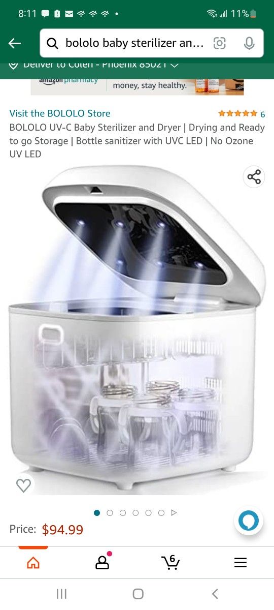BOLOLO UV-C Baby Sterilizer and Dryer | Drying and Ready to go Storage | Bottle sanitizer with UVC LED | No Ozone UV LED