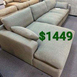ELYZA SMOKE 3 PIECE CORNER SECTIONAL WITH CHAISE