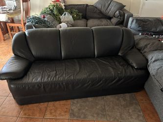 Black Pleather Couch