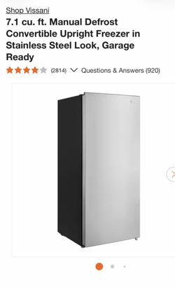 7.1 cu. ft. Manual Defrost Convertible Upright Freezer in Stainless Steel Look